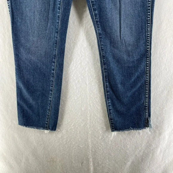 3x1 NYC Women’s Jeans 27 Blue Medium Wash Ankle Fringed Waist High Rise Skinny - Picture 8 of 11
